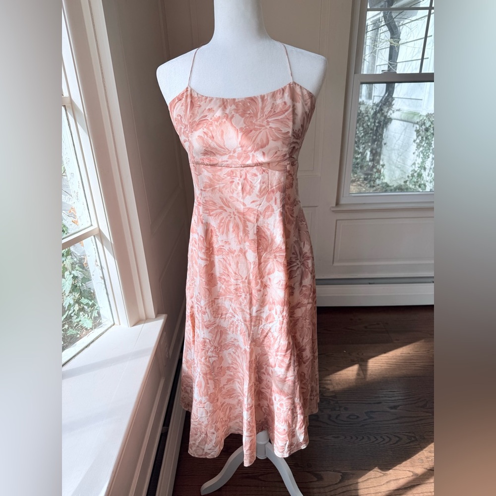 The Limited Pink Floral Silk Slip Dress NWT